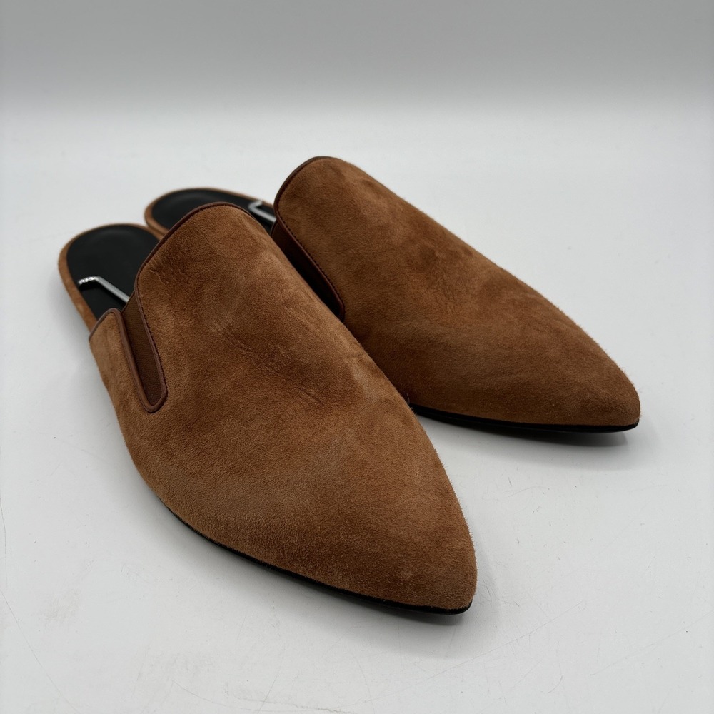 Jenni Kayne Suede Mules Women's EU 40 US 10 Saddle Flats Brown Pointed Toe